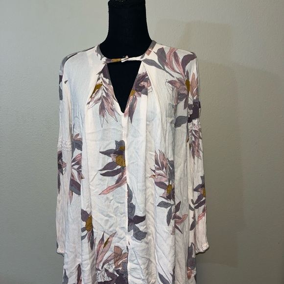 Free People Blush and White Dress  XS Floral Flowy - Picture 2 of 8